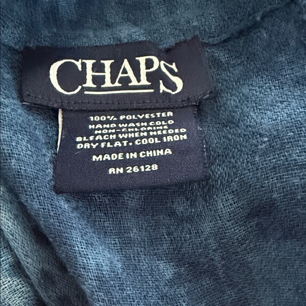 Chaps Blue Patterned Infinity Scarf - Picture 4 of 4